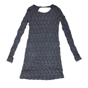 Free People Brown Stretch Midi Long Sleeve Dress NWT Small Open Back